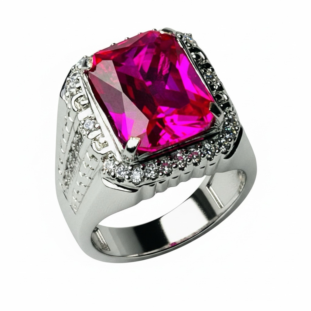 Batu permata merah siem rose delima bangkok quality crystal