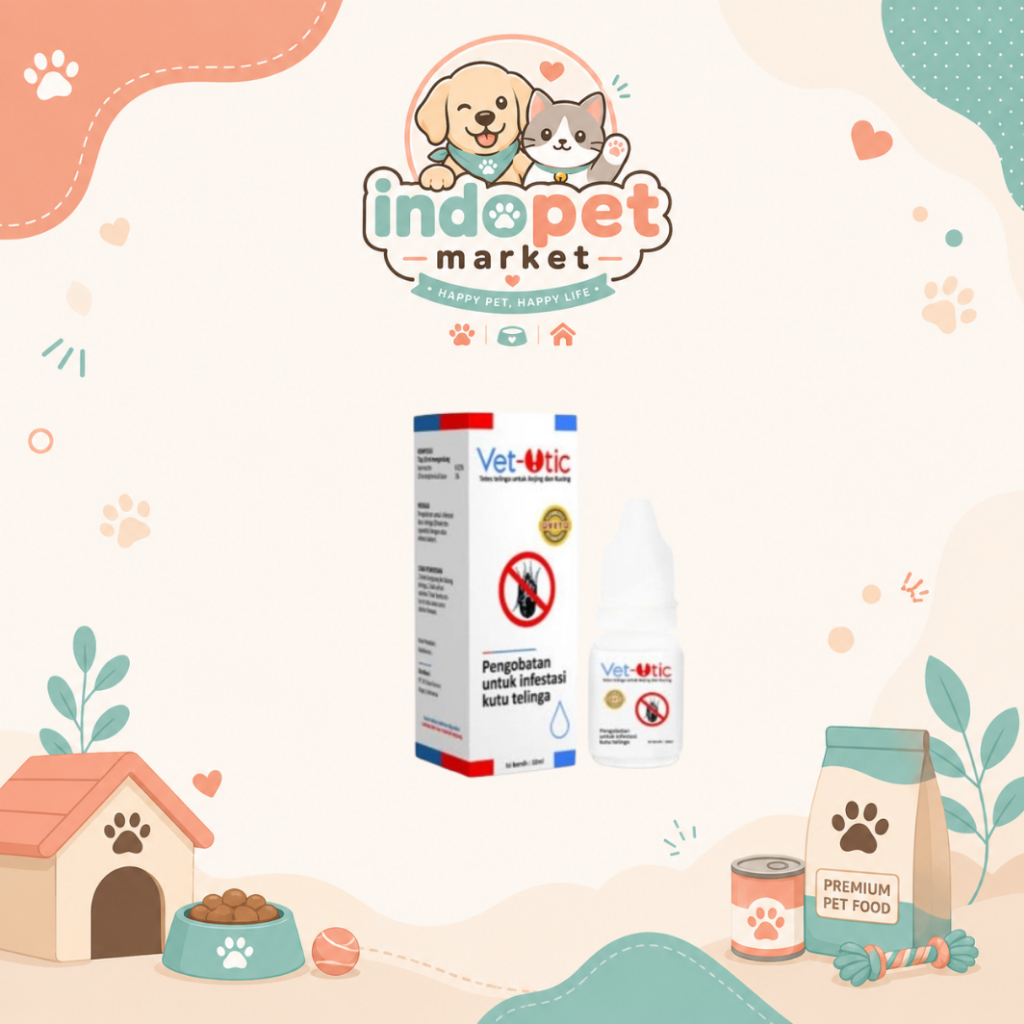 Vet Otic 10ml Obat Telinga Kucing Anjing | Pembersih Telinga Hewan Anti Jamur Tungau Kutu