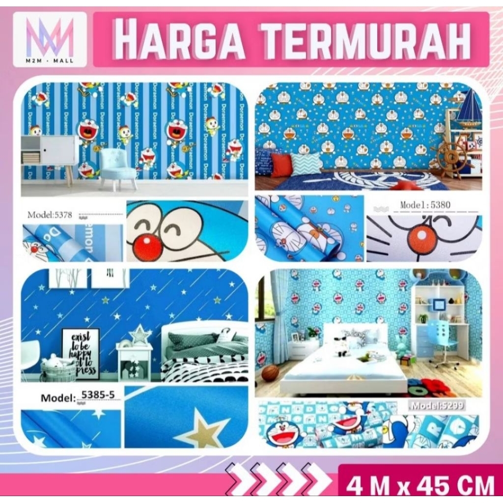 Wallpaper Dinding Kamar Anak M2M Mall Wallpaper Dinding Doraemon Wallpaper Hellokitty Wallpaper Ruan
