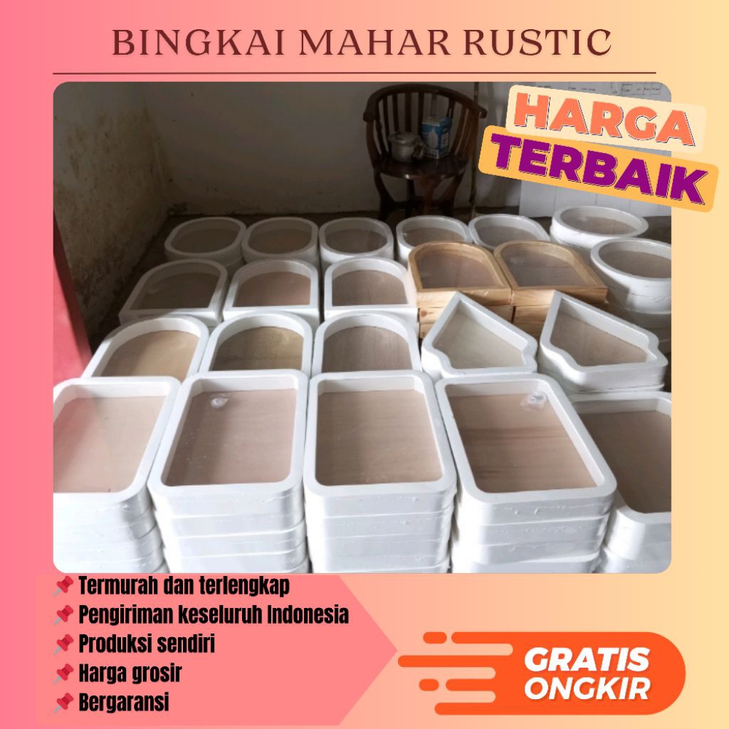 BINGKAI MAHAR RUSTIC | BINGKAI MAHAR FULL PUTIH RUSTIC