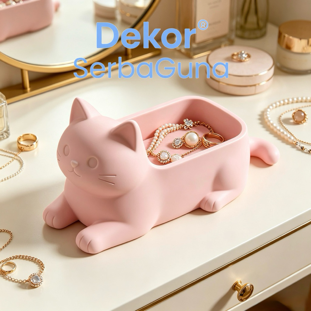 Organizer Meja Bentuk Kucing Dekor Kamar Tidur Dan Meja Kerja