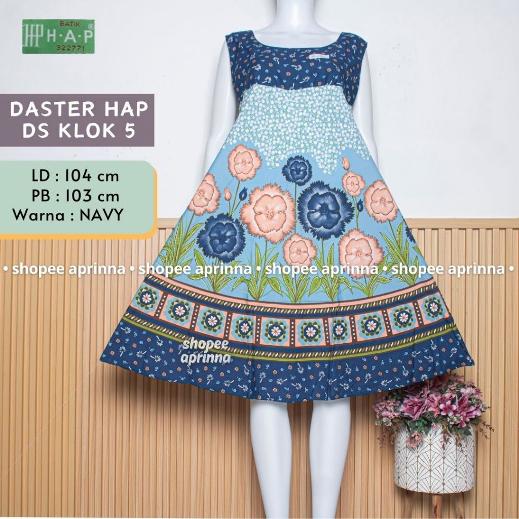 Daster HAP Klok 5 Yukensi Tanpa Lengan Daster Payung Batik Wanita Tidak Busui
