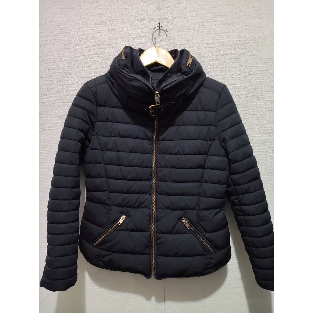 Winter puffer jacket Zara Basic hidden Hoodie