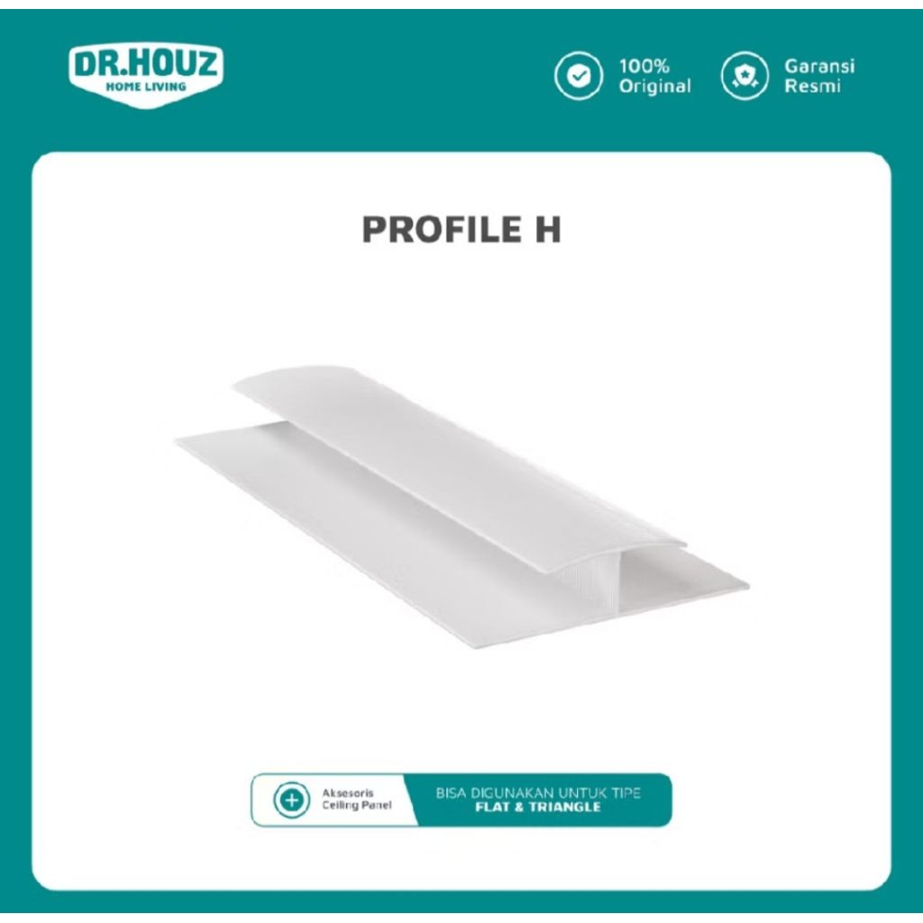 Plafon UPVC Dr Houz/Aksesoris List Profile H/Dr Shield List Profile H isi 40 batang