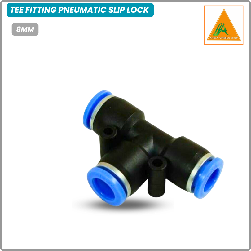 Tee 8 mm , Pneumatic Quick Connector , T Konektor Selang PU 8mm