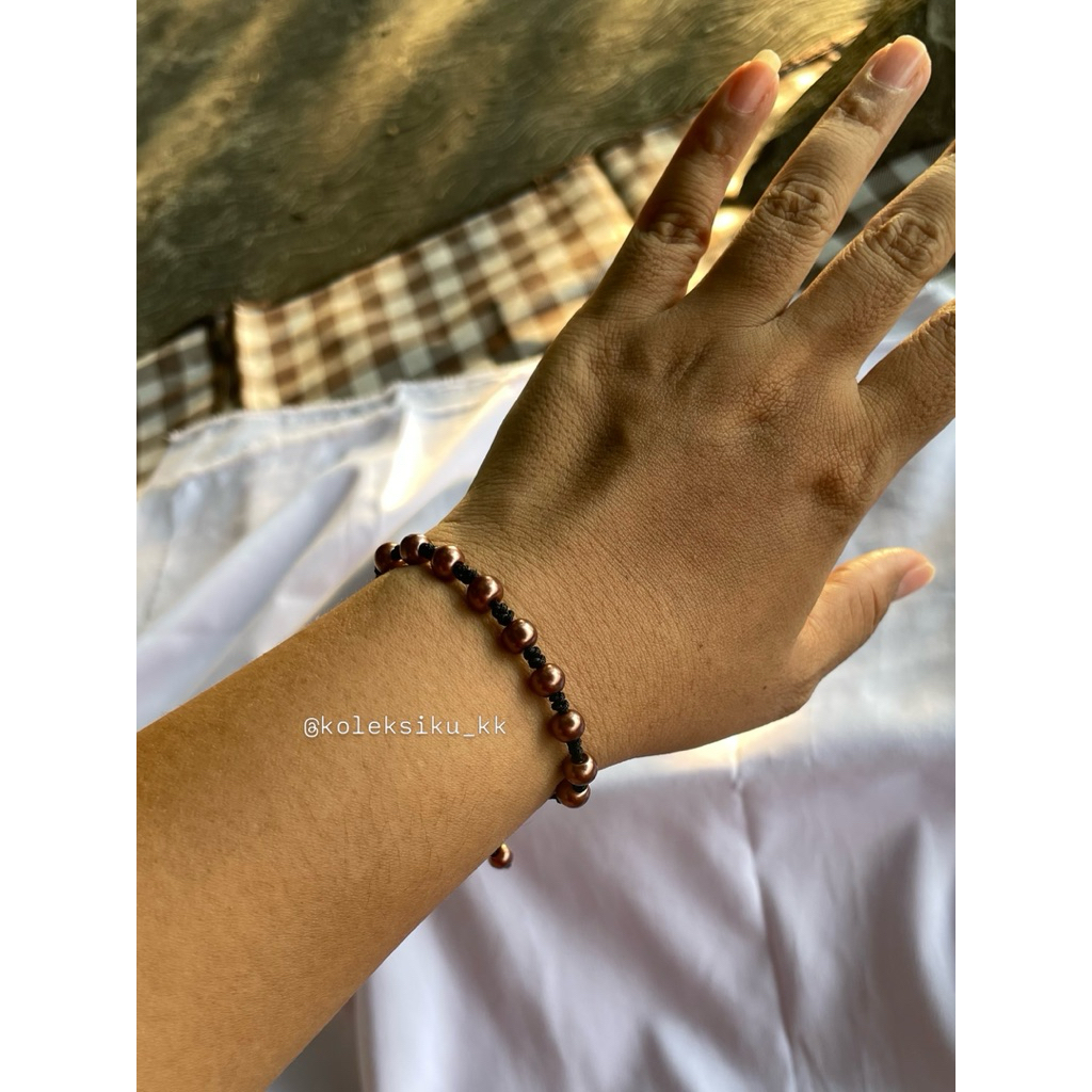 Gelang Tali Giok Mute Coklat