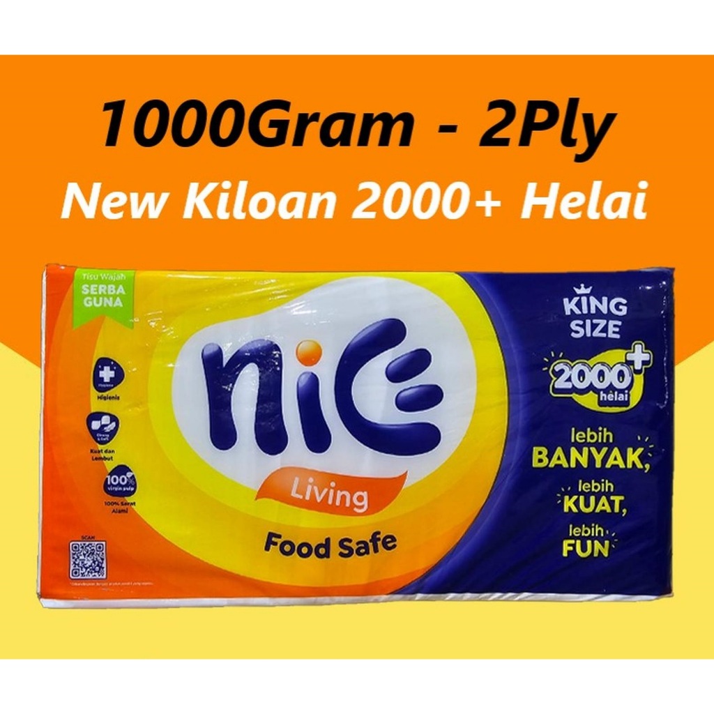 Tissue Nice 1000Gr / Nice 1000 Gram King Size 2 Ply