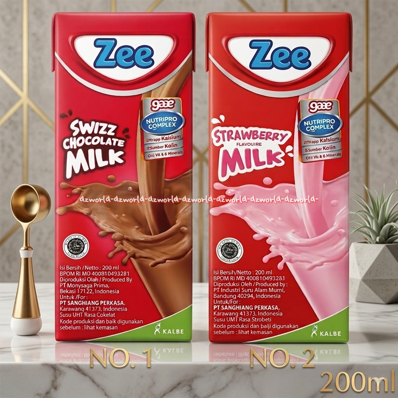 Zee Up & Go 200ml Susu UHT Coklat Strawberry Susu Kotak Anak Siap Minum Cokelat Upgo Up&go Zii