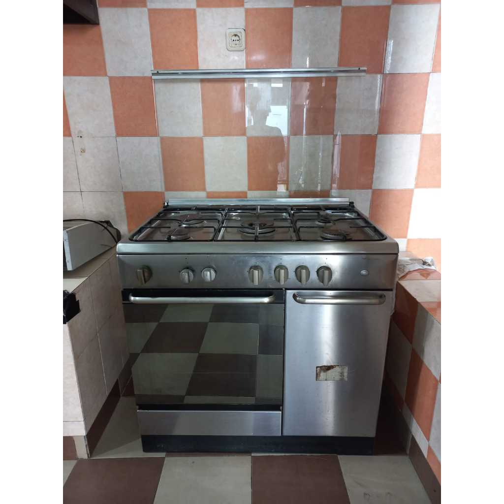 Kompor Freestanding Bompani BO 953 JB/S Made in Italy 5 Tungku Oven Gas Stainless Bekas