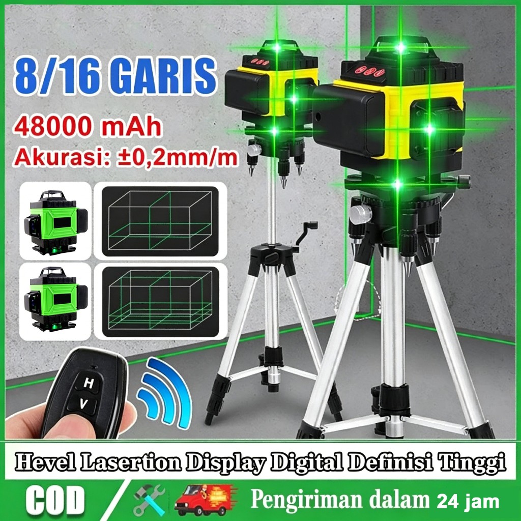 COD 4D 8/12/16 Line laser level bangunan waterpass laser multifungsi meteran laser level hilda Tingk