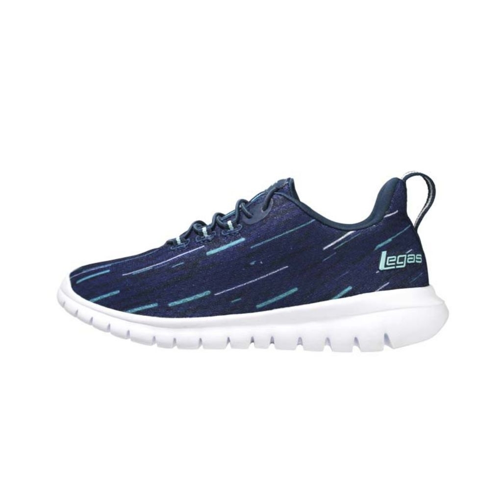 Sepatu League Legas Fit LA W Biru Running Shoes Wanita Original