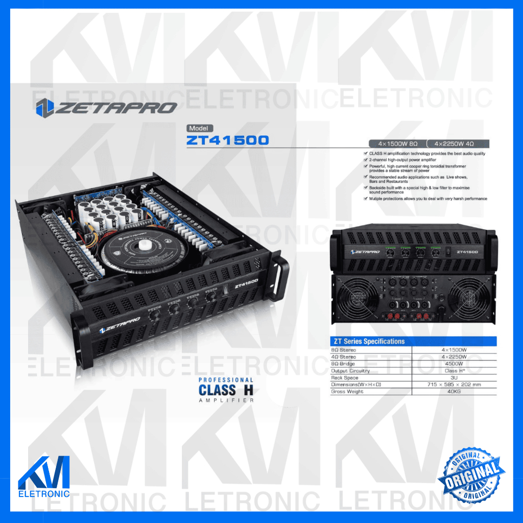 POWER AMPLIFIER ZETAPRO ZT41500 / Power Ampli Zetapro ZT 41500 / Zetapro Original