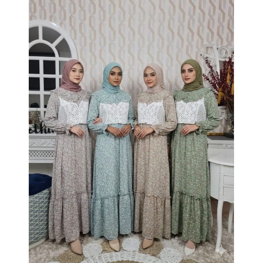 Gamis Maxi Vintage vest Rajut BKK 899-F Import (2in1)