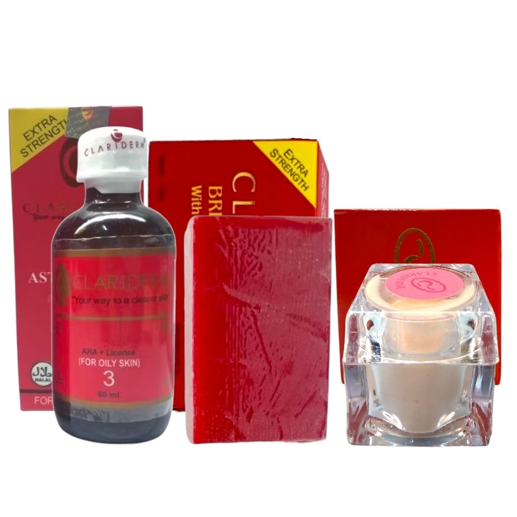 Paket Clariderm 3in1 / Cream Super, Sabun Dan Toner Original