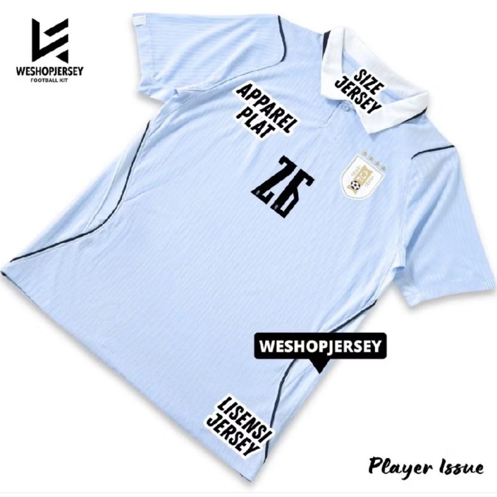 PLAYER ISSUE jersey piala dunia uruguay home terbaru 25/26 full patch sablon nama nomor punggung nam