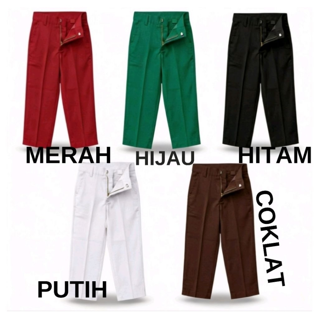 TERMURAH  celana SERAGAM SEKOLAH SD kancing kait Seragam Sekolah tk SD/MI Pramuka Merah Putih Hitam 