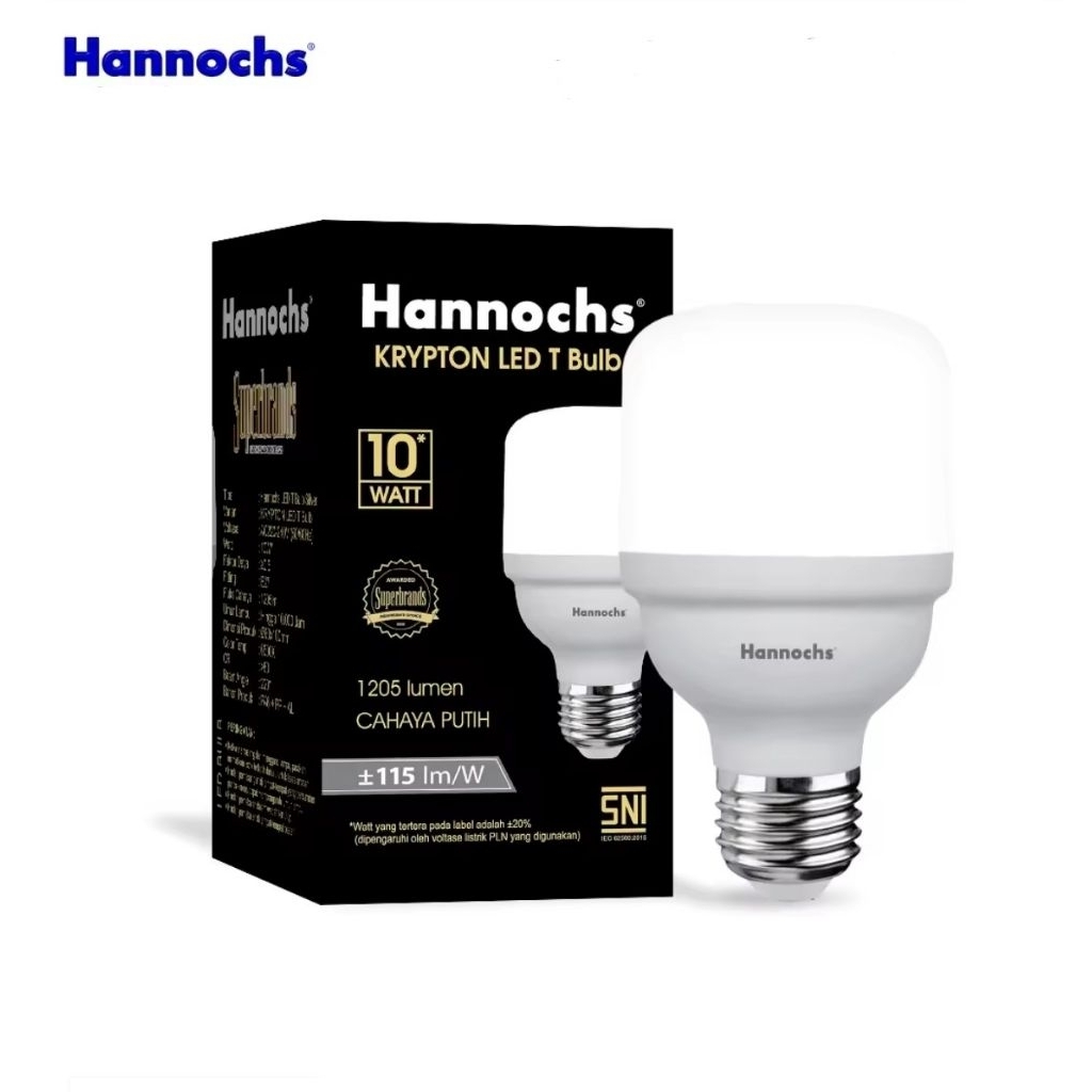 Lampu LED Hannochs KRYPTON T-BULB 10W Cahaya Putih