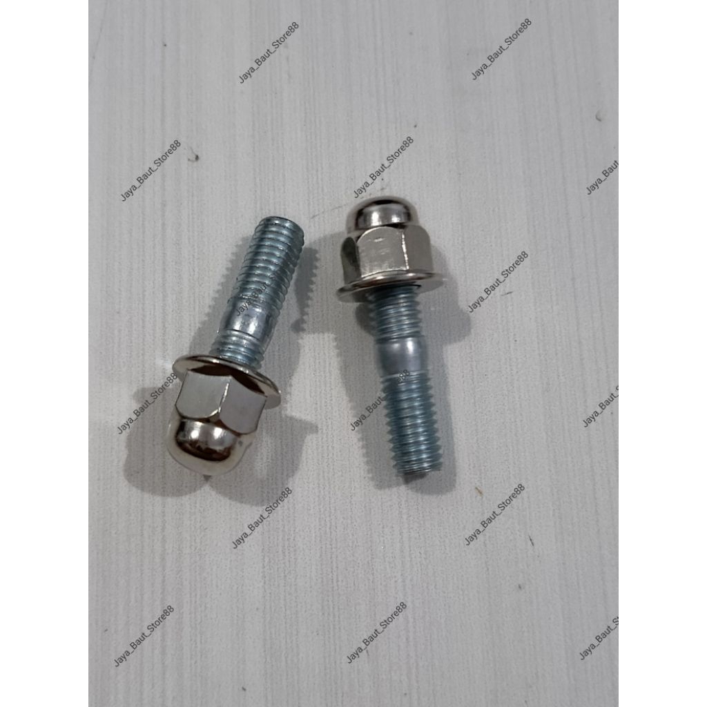 Harga 2 pcs Baut Tanam Knalpot M8 Baut 12 Plus Mur Topi Pendek