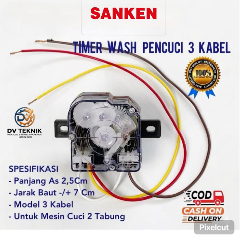 TIMER WASH MESIN CUCI SANKEN 2 TABUNG 3 KABEL / TIMER MESIN CUCI SANKEN