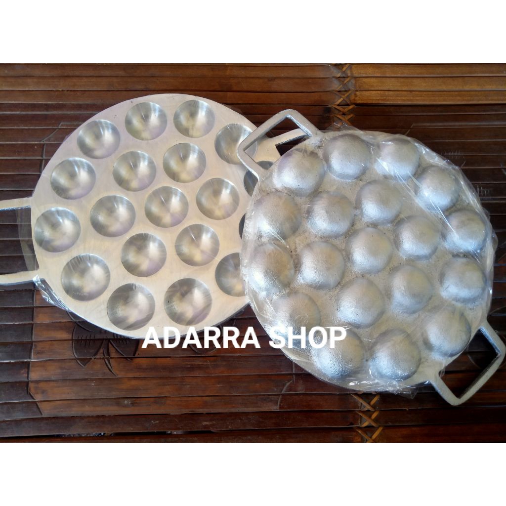 Cetakan Pentol goreng cilor Takoyaki mini Telur Congkel Bahan Aluminium Tebal Free Sutil