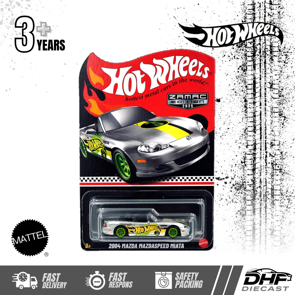 Hot Wheels 2004 Mazda Mazdaspeed Miata ZAMAC Edition 2025 - Diecast Mobil JDM Mattel Original Koleks