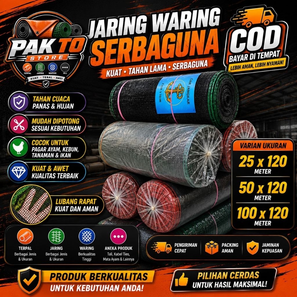 JARING WARING TEBAL KUAT ANTI SOBEK 1 ROLL 25/50/100 METER PAGAR AYAM