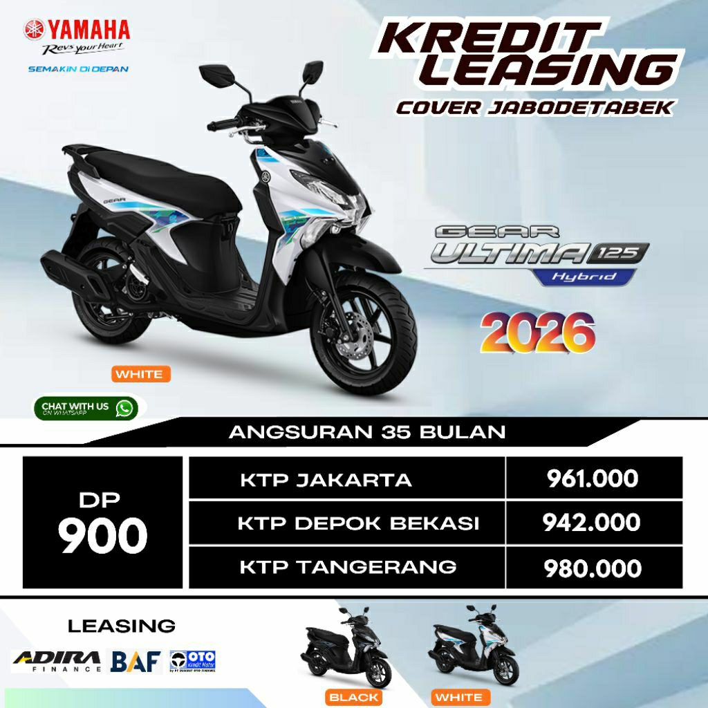 Dp Motor Yamaha Gear Ultima Hybrid Kredit Leasing Jakarta Depok Tangerang Bekasi Bogor