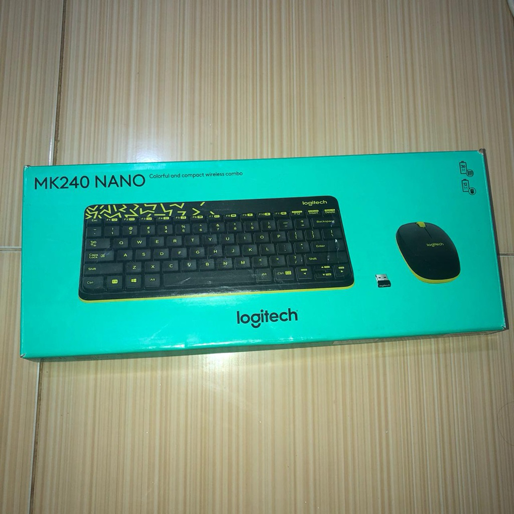 (PRELOVED) Logitech MK240 Nano Wireless Combo Keyboard Mouse BLACK