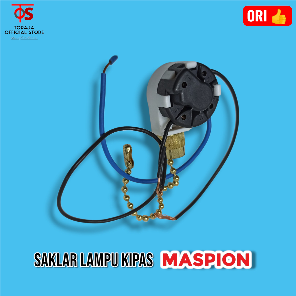Saklar Lampu Kipas Angin MASPION UCHIDA - Switch Saklar Chain 5 Lampu Kipas Angin Plafon MASPION