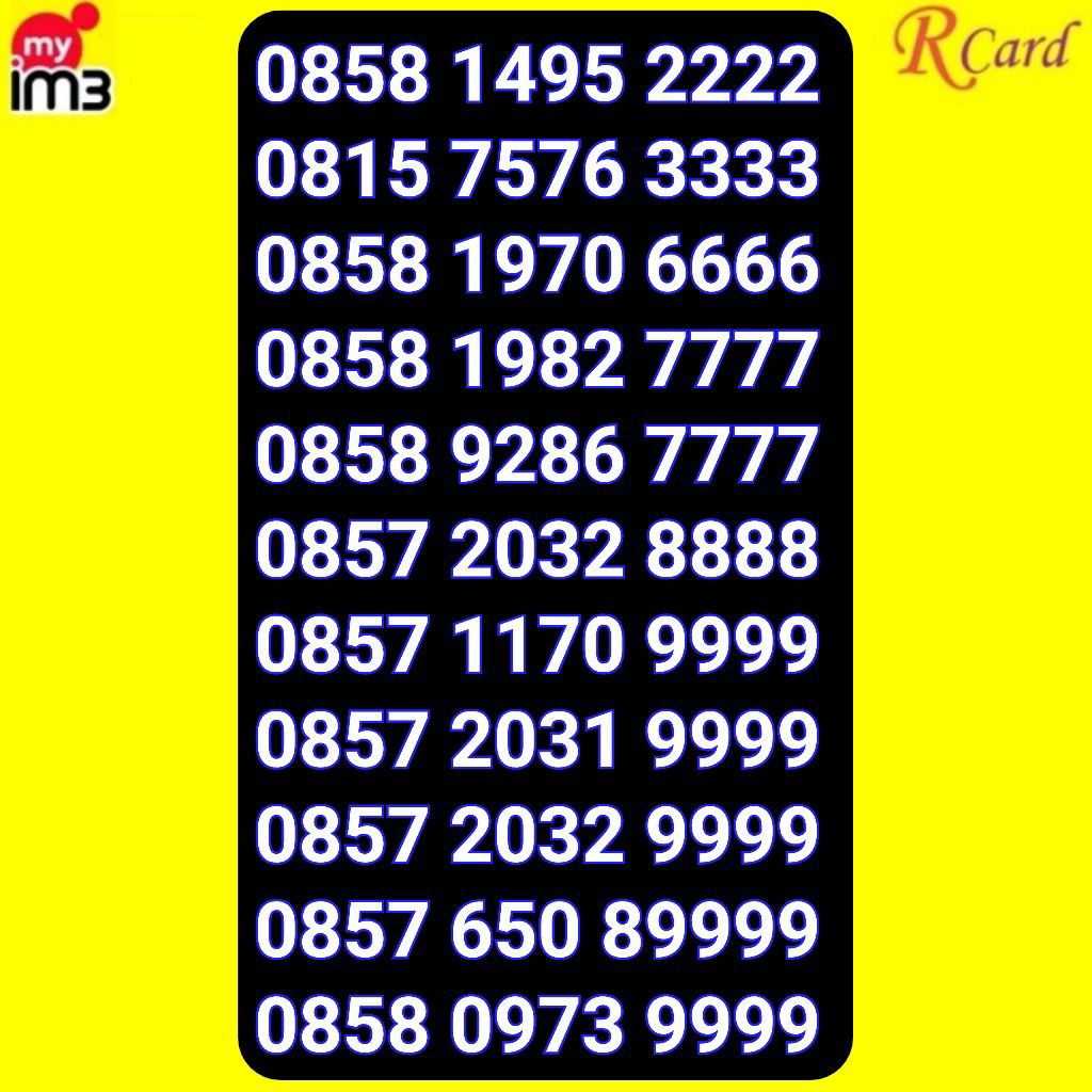 Perdana Nomor Cantik Indosat im3 Kwartet Ujung 2222 3333 6666 7777 9999