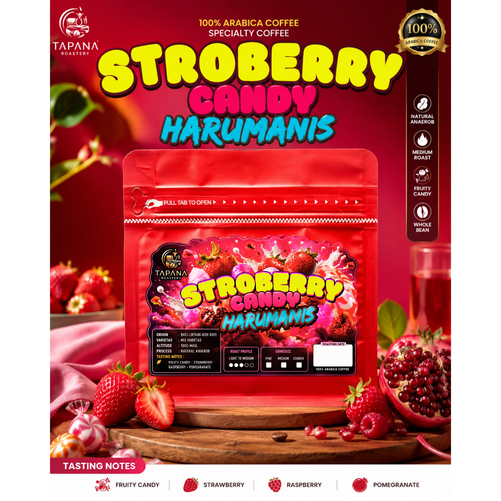 stroberry candy harumanis-specialty coffe-single origin-100%arabica