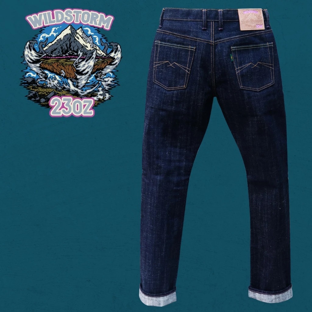 Celana Denim Wildstorm 23oz Unsanforized Deep Indigo Peach Selvedge