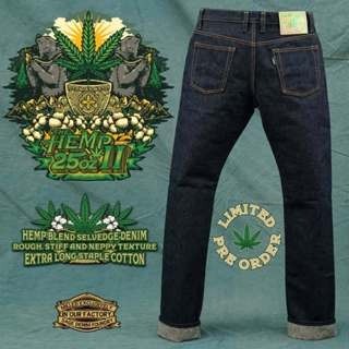 Celana Denim The Hemp II 25oz Unsanforized Deep Indigo : 50% Hemp Blend Selvedge Denim