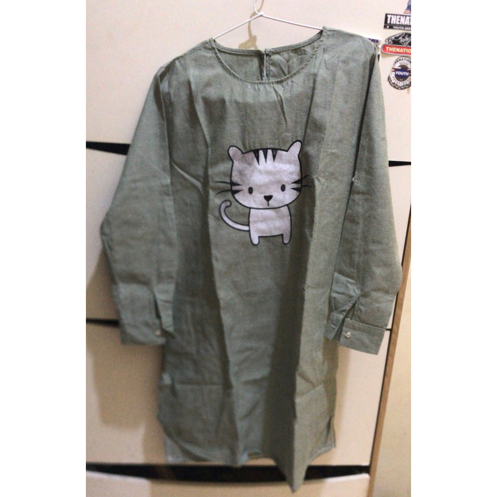 dress/tunik sage wanita (M-L)