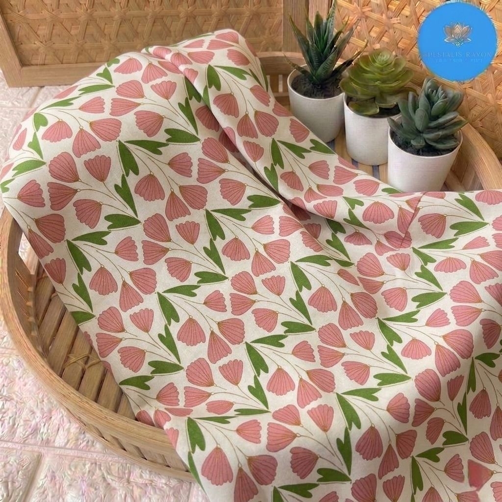kain katun rayon viscose premium - kain rayon motif floral lucu - kain rayon style anak anak ekslusi
