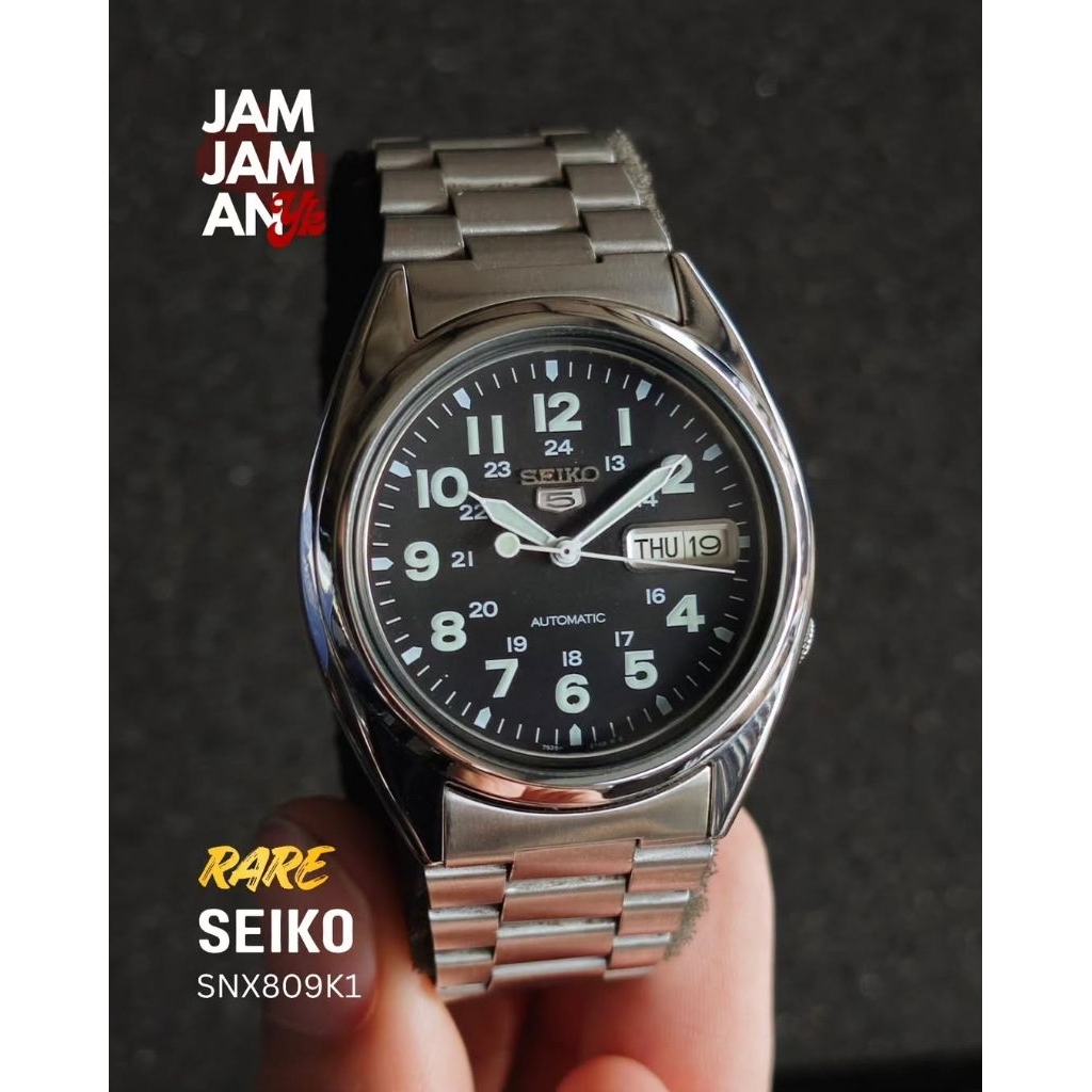 Jam Tangan Pria Classic Seiko Military Automatic Black Dial (Rare) Made in Japan