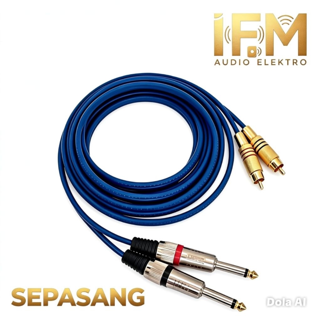 Kabel Jack Audio Akai To Rca 2 In 2 Kabel Jack Toa Ke Dual Rca - KITANI