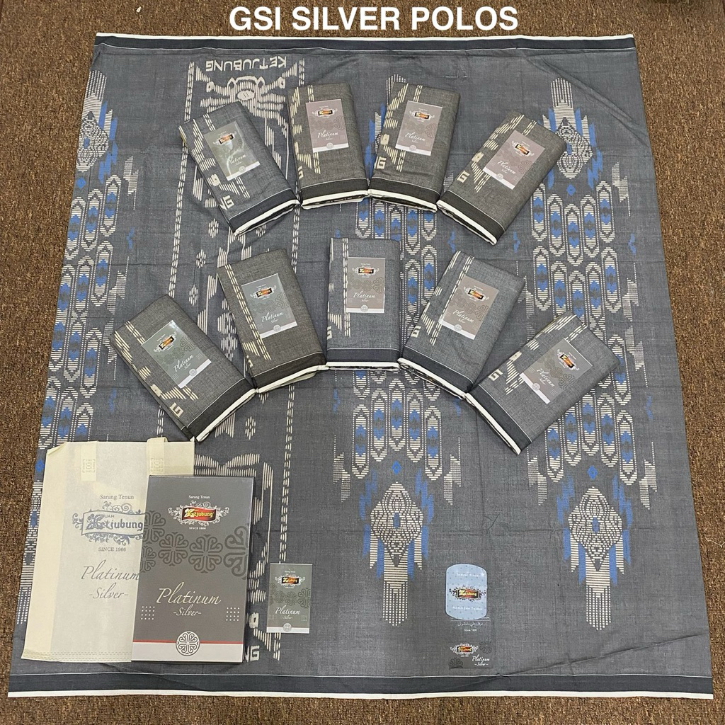 sarung ketjubung platinum GSI silver polos
