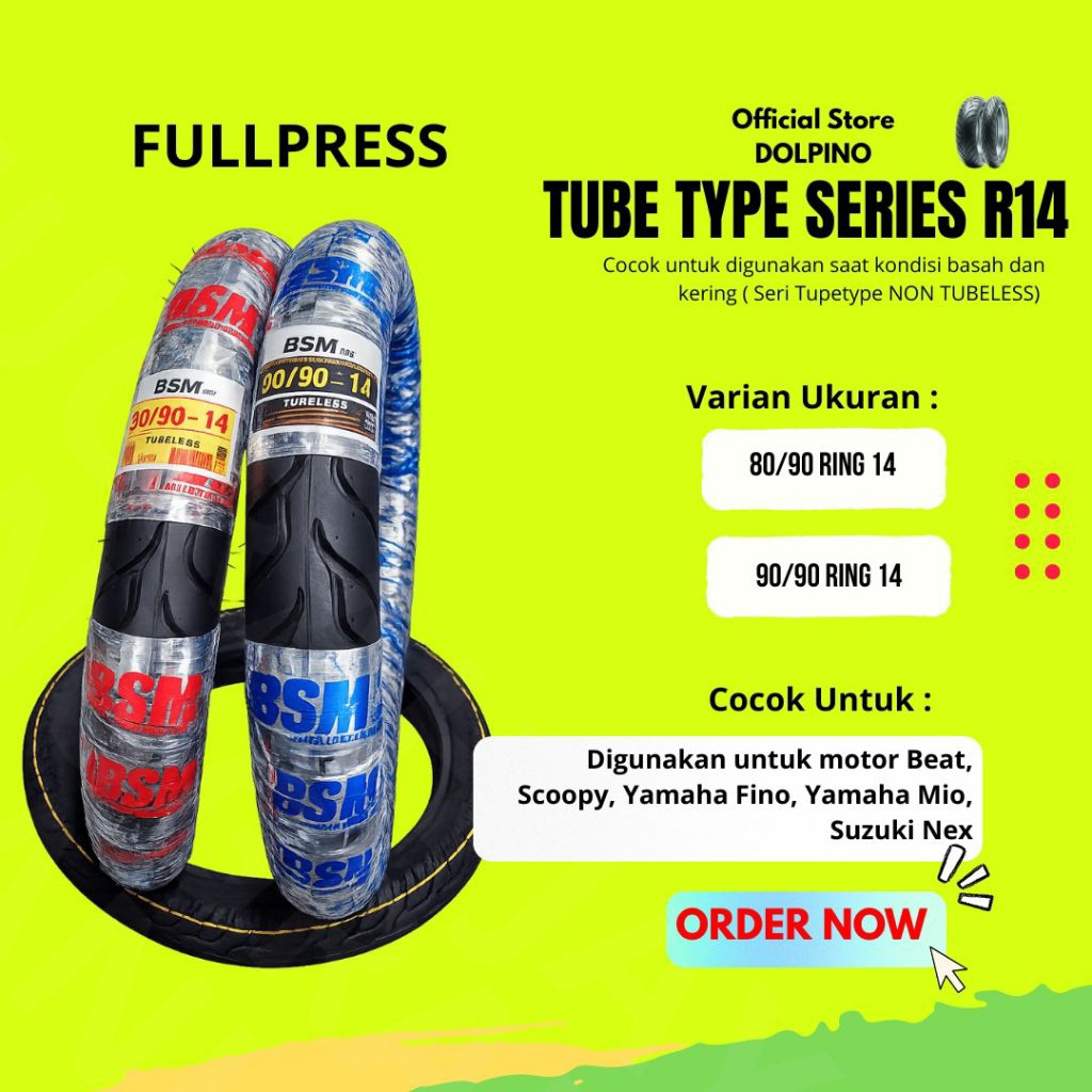 BAN TUBETYPE UK 70/90 RING 14 | BAN LUAR MOTOR MIO J MIO BEAT LAMA
