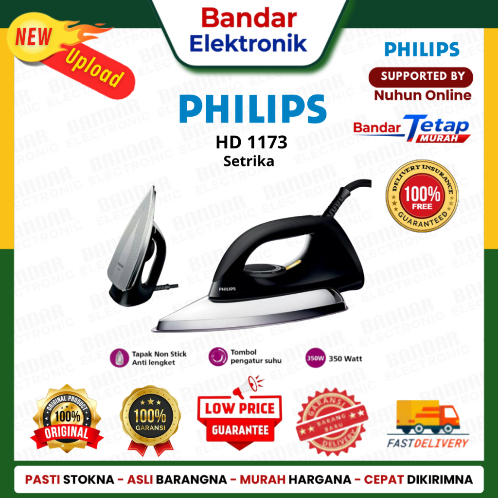 Philips Setrika HD 1173 Anti Lengket