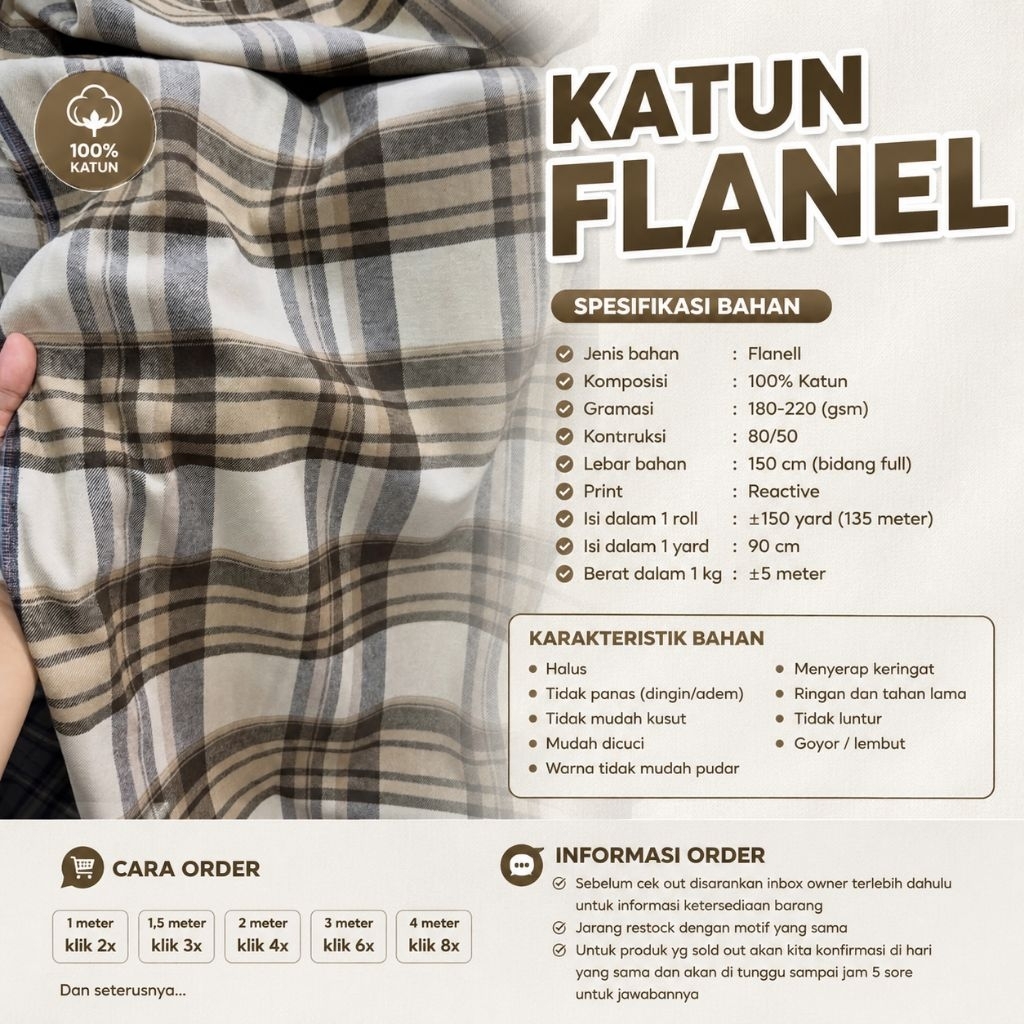 kain katun flanell // flanel uniqlo // flanell beseller// flanel meteran // flanel kotak