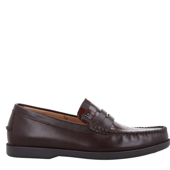 Bocorocco Barca 106 Warna Coklat Tua Sepatu Loafers Pria Kulit Asli