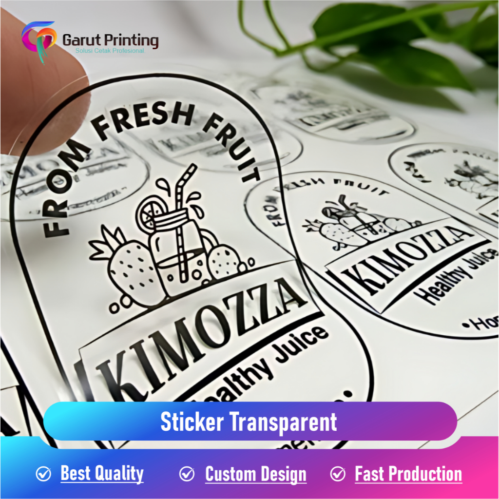 Cetak Stiker Transparan Custom | GARUT PRINTING | Thank You Label Stiker Botol Minuman Produk Makana