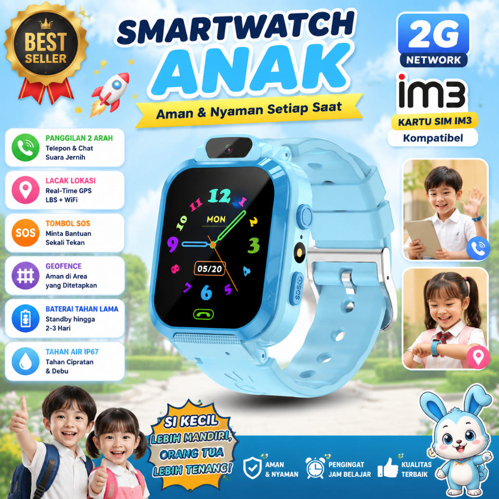 2026New Samsung Q16 Smartwatch anak 1.44 Inci Jam tangan pintar Watch Children Kamera ganda 360 dera