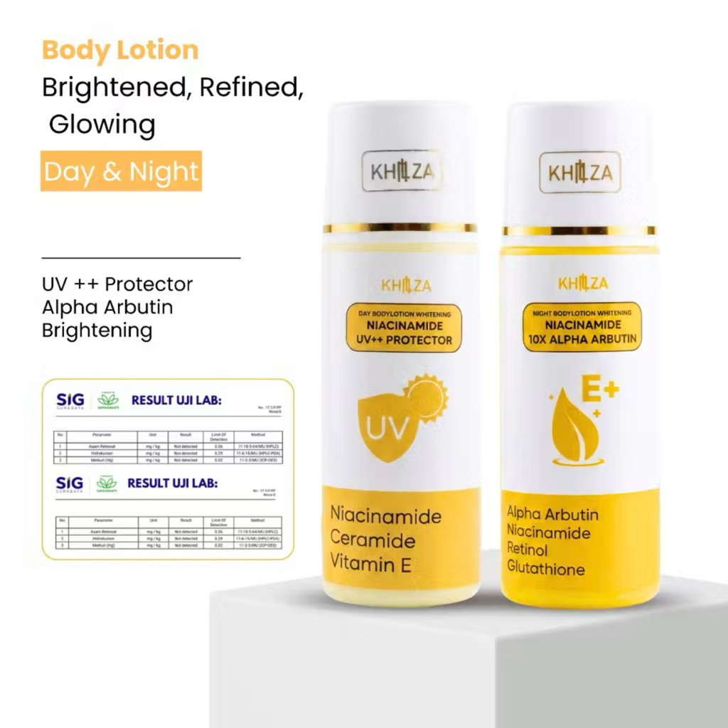[BUNDLING 2 PCS] Lotion 10% Alpha Arbutin HB Dosting Pemutih Varian Siang + Malam BPOM 100ml