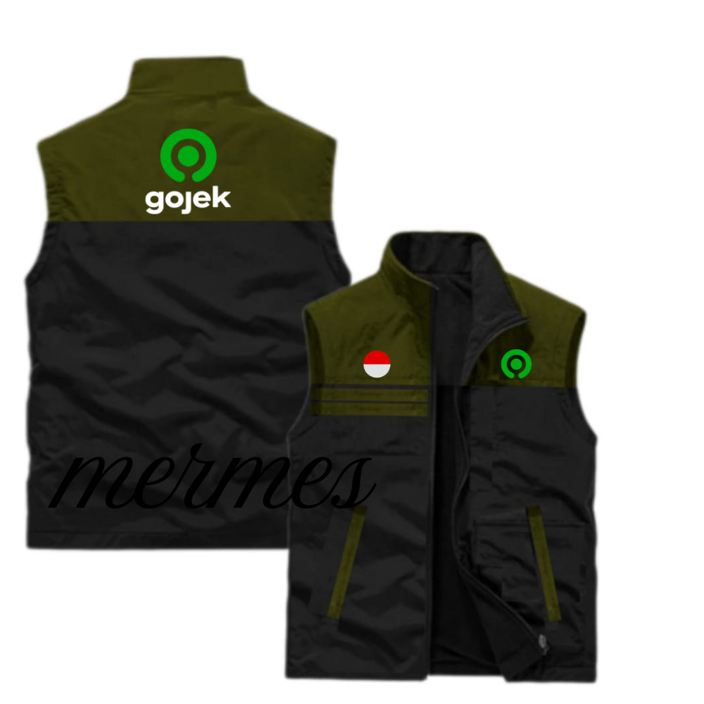 Bisa Custom - Rompi Motor  Ojol GOJek  , Rompi Driver Ojol Gojek Tebal Waterproof