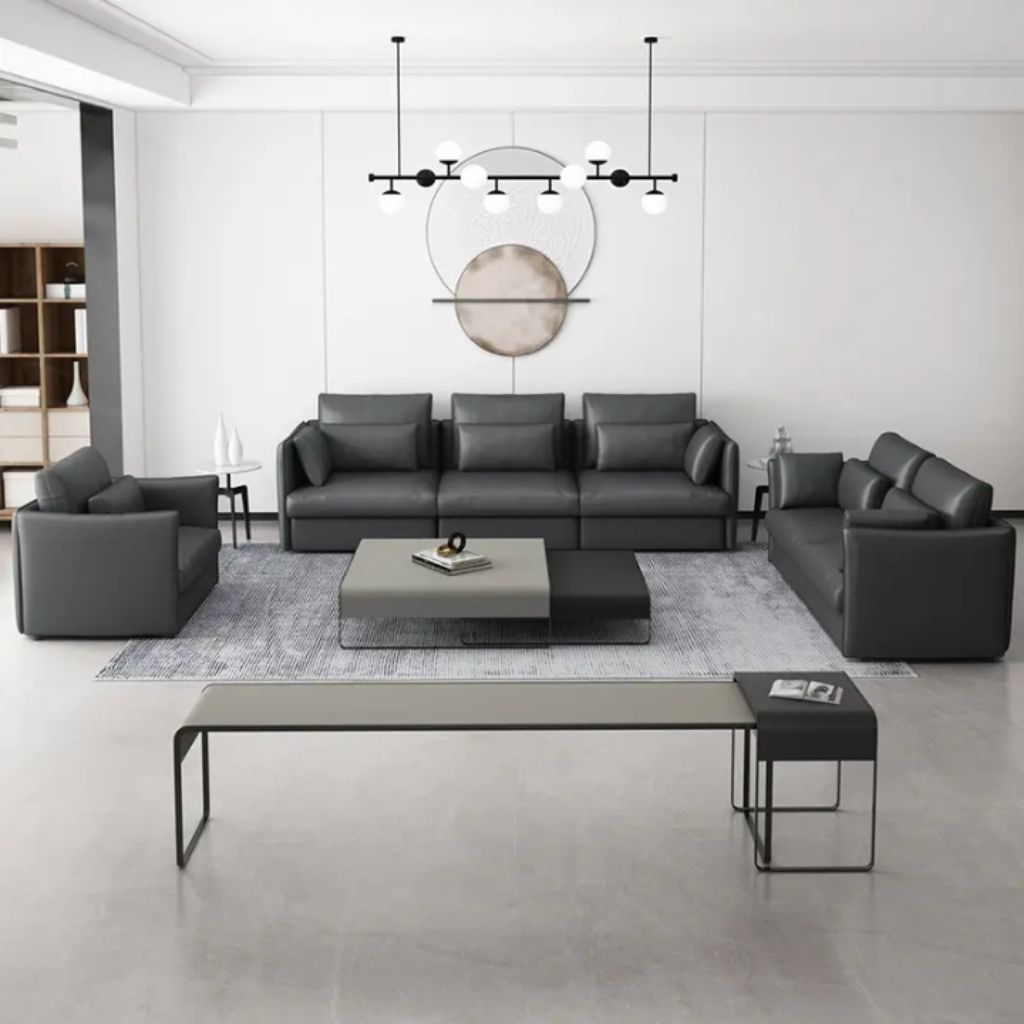 - Sofa Kulit Asli Minimalis Modern | Ruang Tamu Mewah