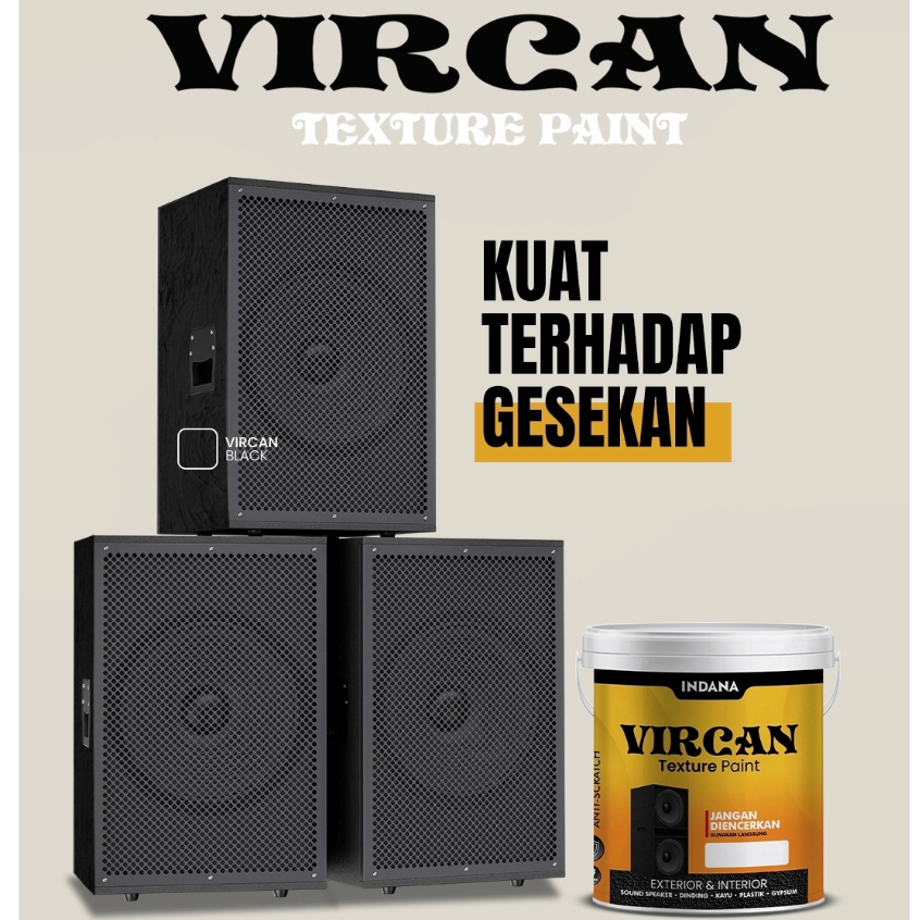 CAT TEKSTUR SPEAKER 1KG VIRCAN BESI KAYU DINDING TEMBOK BOX SOUND SEMUA WARNA 1LITER