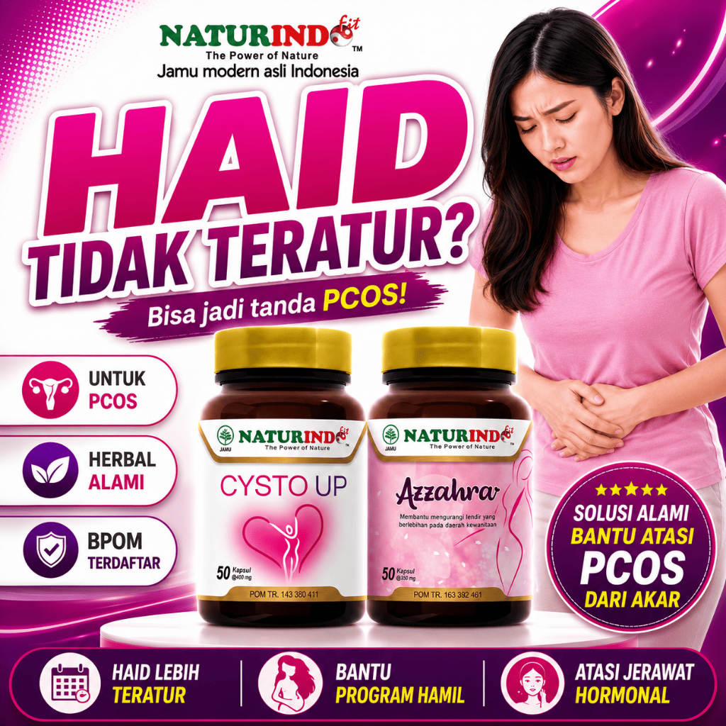 Herbal PCOS untuk Haid Tidak Teratur & Program Hamil Cysto Up Naturindo