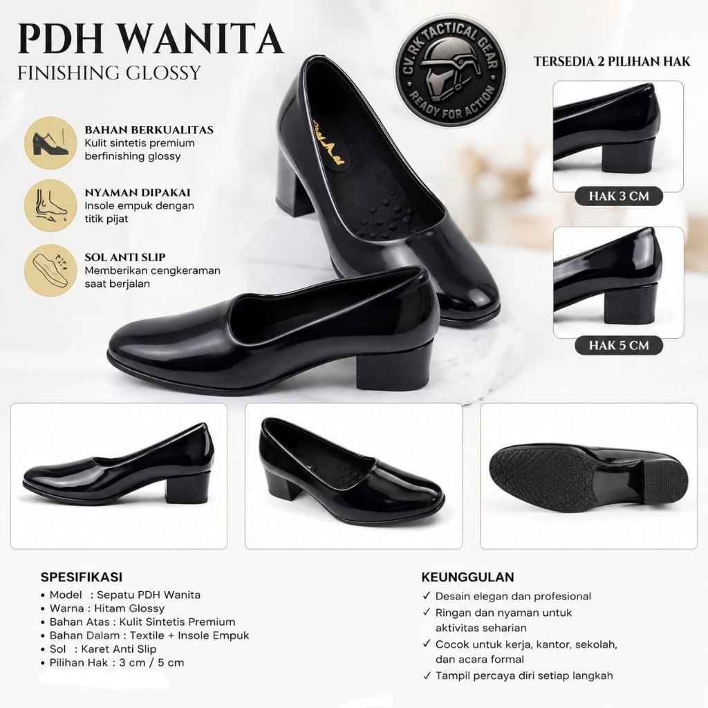 Sepatu PDH Perempuan bhayangkari